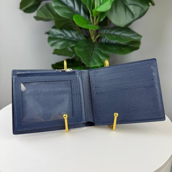 💎✨Authentic Louis Vuitton Navy Blue Leather Wallet Card Organizer - Picture 4 of 7